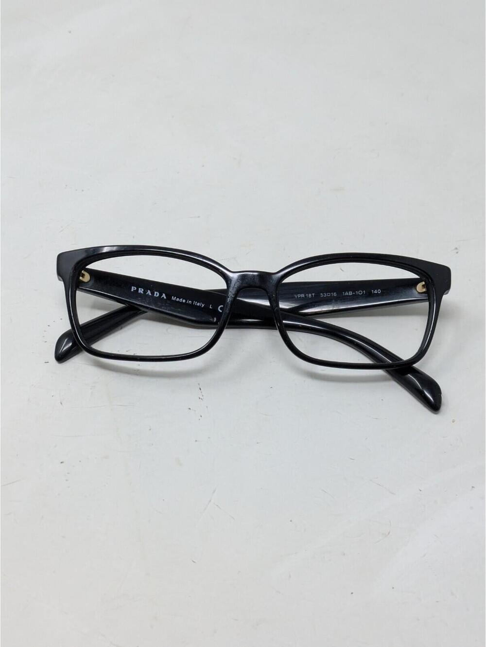 Prada Eyeglasses VPR 18T 1AB-1O1 Polished Black Square Frame Italy 53-16 140 - Picture 10 of 10